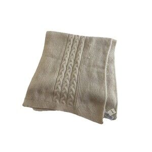 Aerie Oversized cable knit Blanket Scarf  beige One Size Cozy Soft NWT